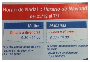 horario navidad CFP